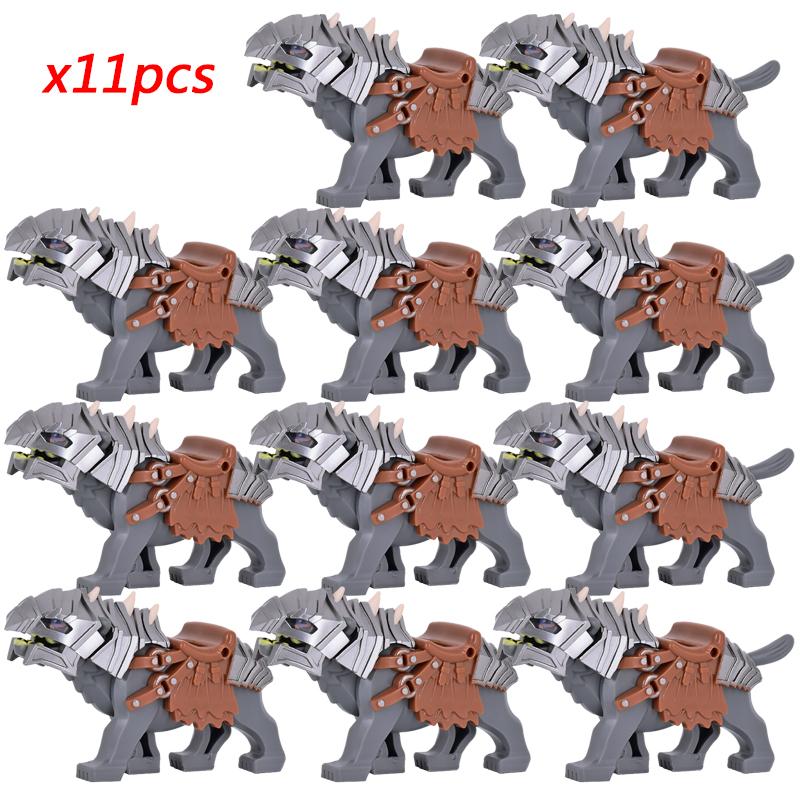 11 buc figurine medievale de acțiune lotr soldați blindați Wolf Rider versiune îmbunătățită Mount Knights blocuri de construcție cărămizi jucării