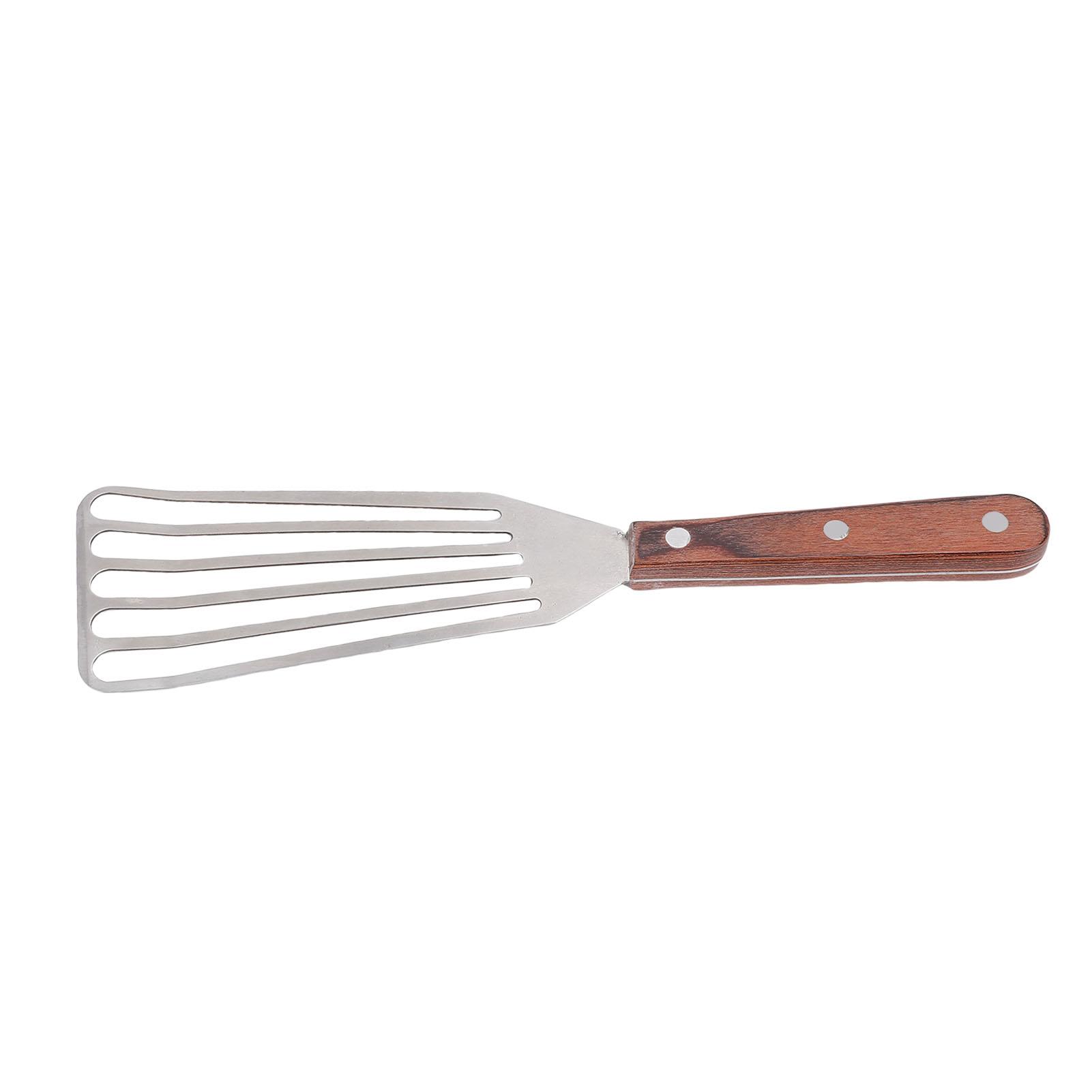 

Fish Spatula Stainless Steel for Cooking with Wood Handle Multifunctional Barbecue Turner