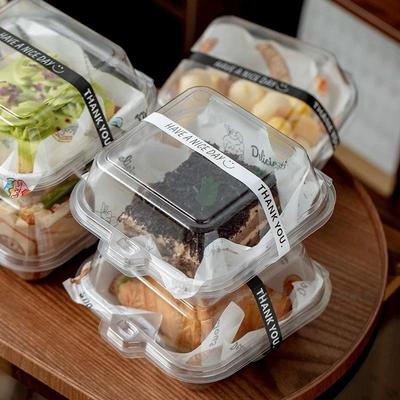 10/50 Stück Küchenbackutensilien Klare Klappschalen Plastik Bento Kuchenbox V2 Ästhetische Tiramisu Verpackungsbox