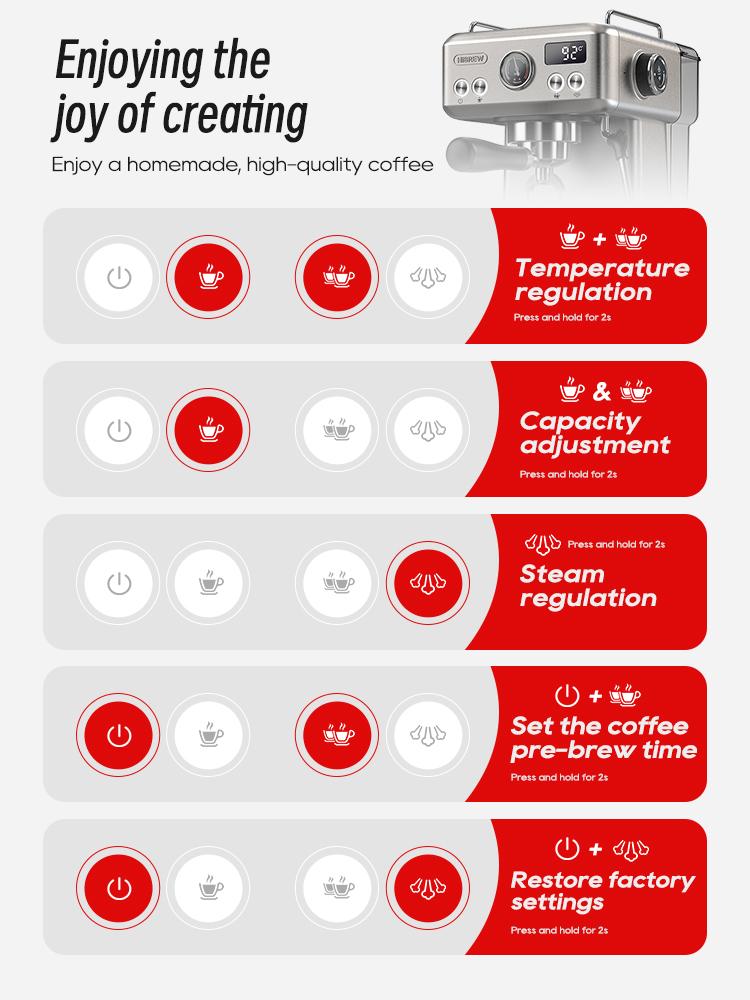 HiBREW H10A Semi Automatic Espresso Coffee Machine, 19Bar, Cold/Hot Coffee Maker
