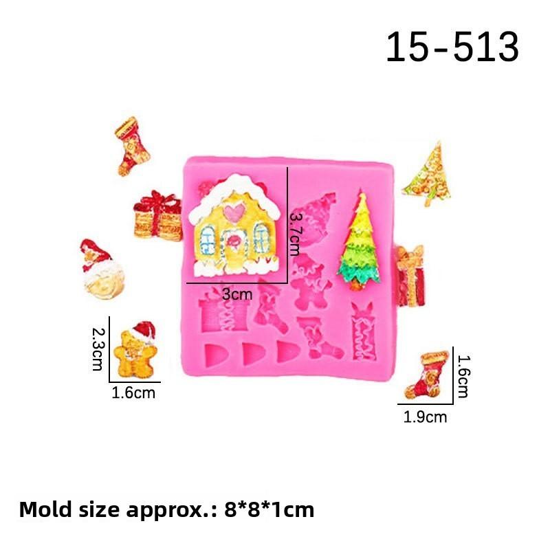 Conjunto de Moldes de Silicone de Natal Para Decorações de Bolo de Homem de Gengibre e Árvore DIY