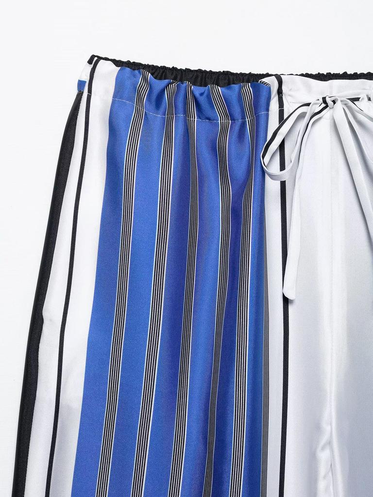 2025 Spring Women's European & American Style Striped Straight-Leg Casual Pants