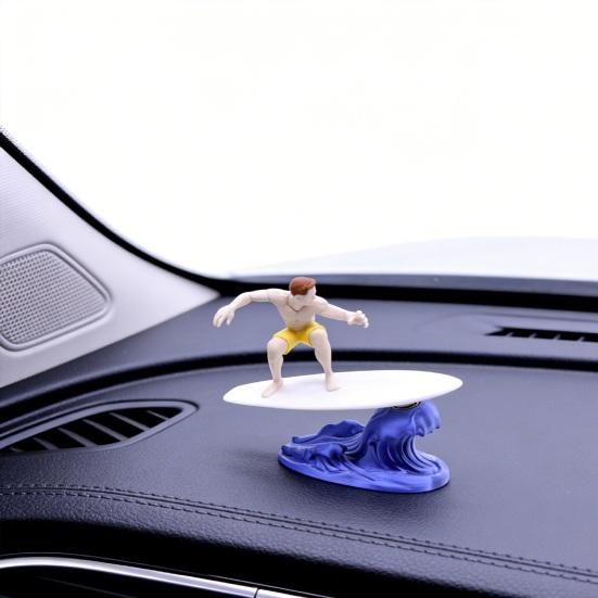 Dashboard Drift Ornament Motion Activated Surfing Muscle Man Car Ornament Fun Dashboard Decoration Auto Interior Accessory Gift for Drivers