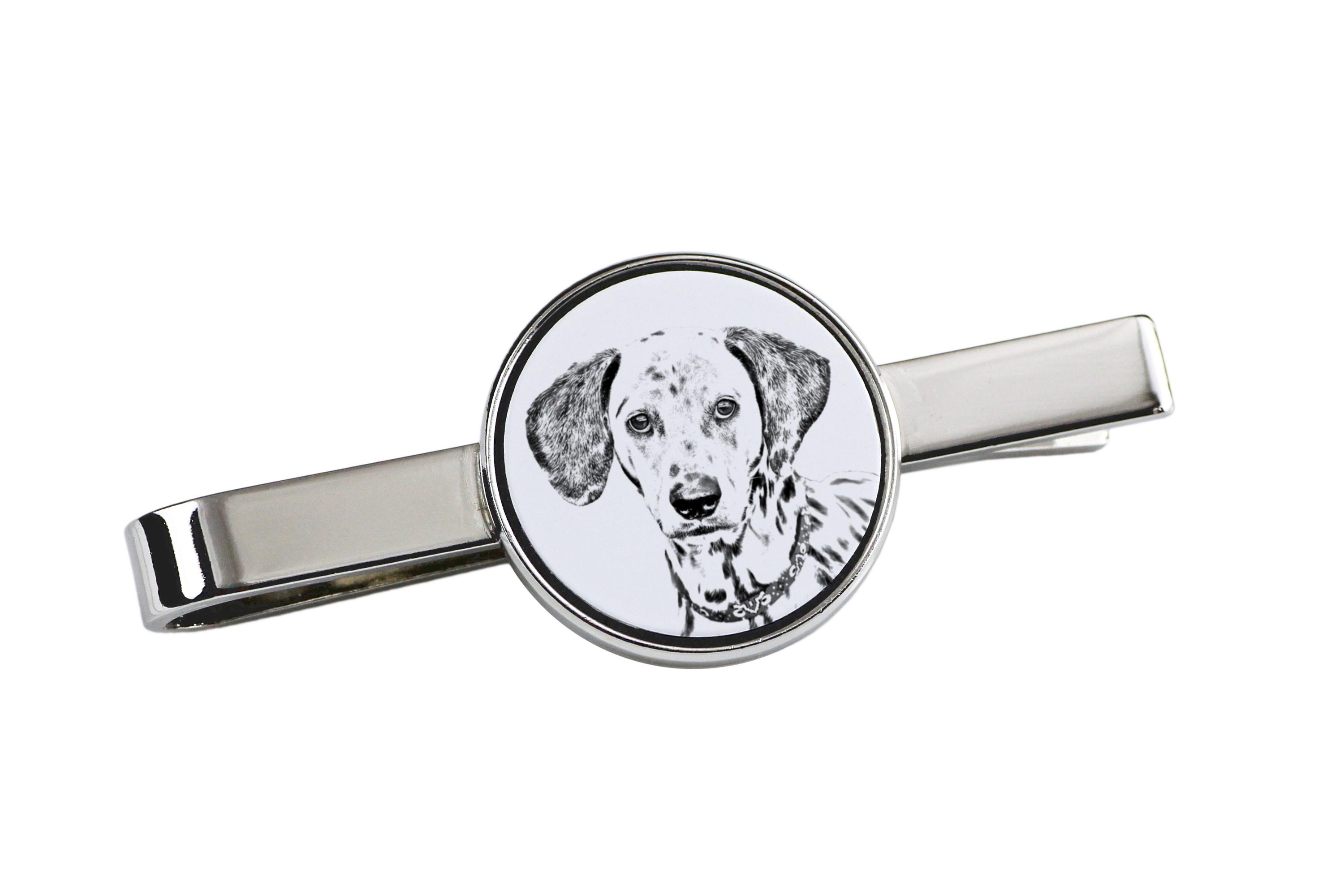 

Dalmatian, Carriage Dog, Spotted Coach Dog - tie clip with a dog, personalized tie clip, a unique gift for a man from the Art-Dog brand срібний
