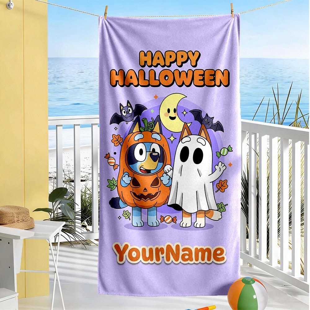 Bluey Customize Text Beach Towel High Absorbency & Quick-Dry Portable for SwimmingBeachCamping Travel Beach AccessoriesGym