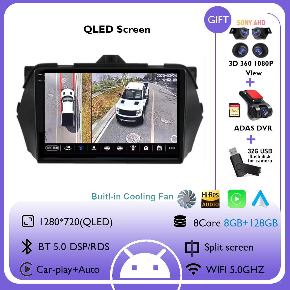 Android 14 Car Radio For Suzuki Alivio Ciaz 2014 2015 2016 - 2019 Navigation GPS Multimedia Player Stereo WiFi+4G Carplay BT DSP