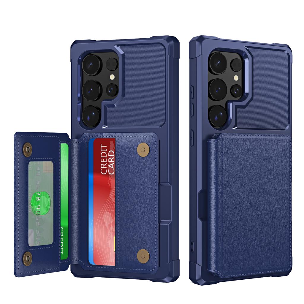 Wallet Double Button Leather Wallet Case For Samsung Galaxy S24 Ultra S24Plus Magnetic Anti-fall Cards Solt Bag Pocket Cover
