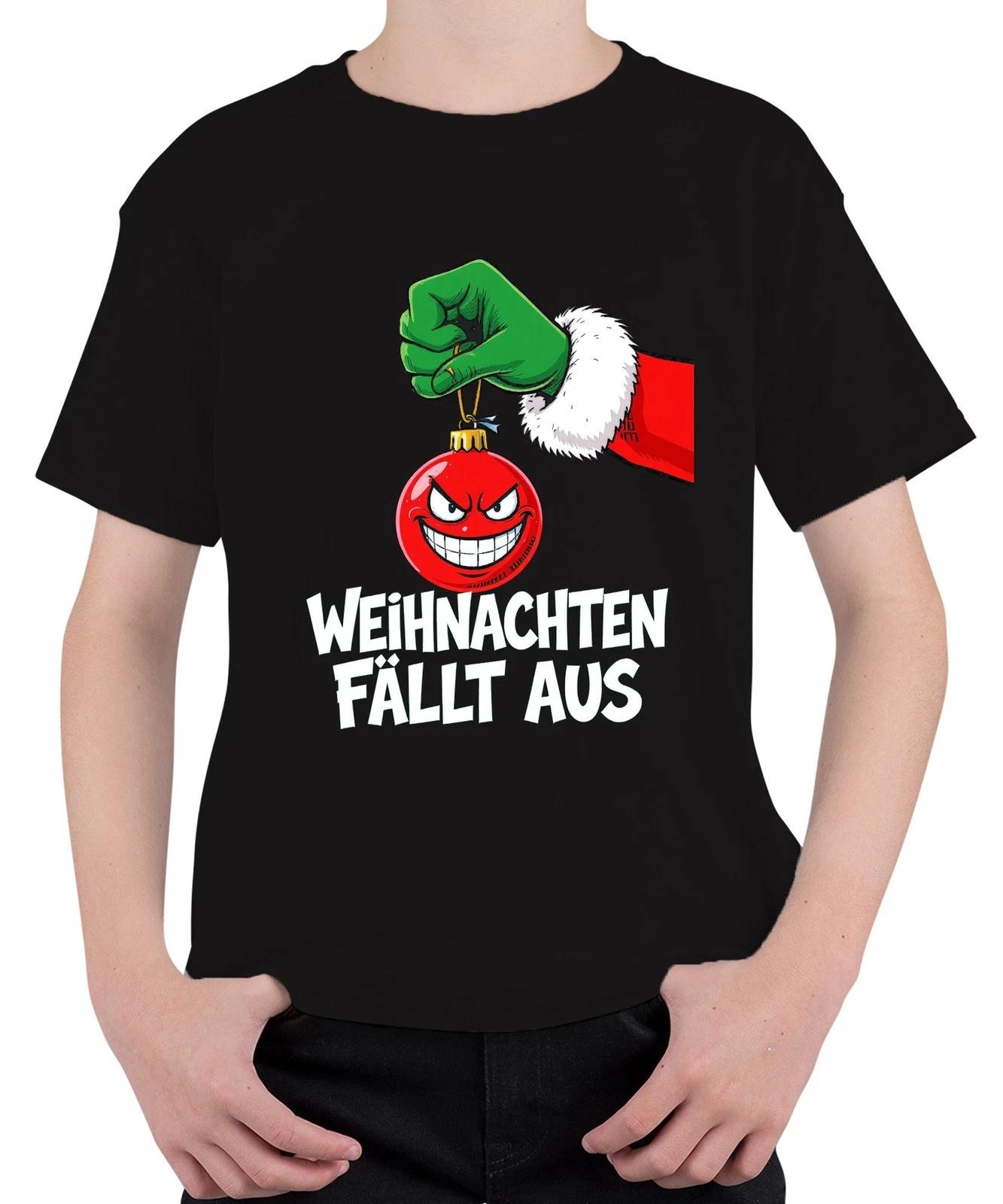 Weihnachten fällt aus böse Weihnachtskugel grüne Hand sarkastisch Unisex Kinder XS