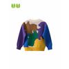 27Kids Children's Clothing Autumn and Winter Children's Color-Blocking Long-Sleeved Sweater Boys' Round-Neck Knitwear Boys' Pure Cotton Sweater