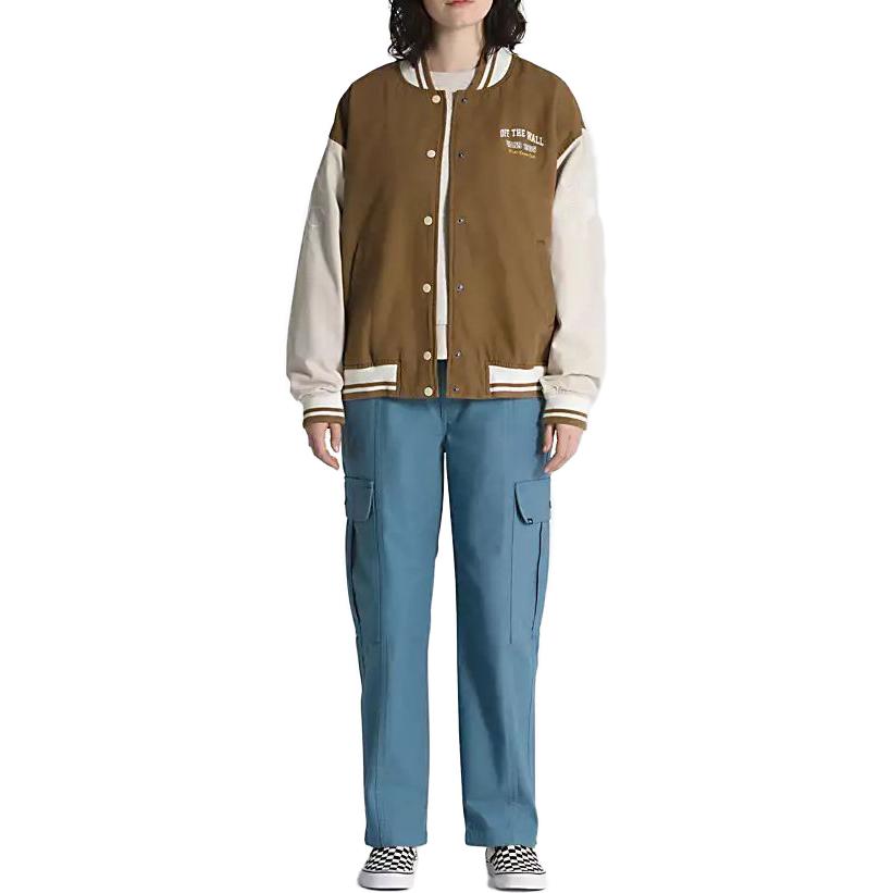 Vans Jackets Women's Brown Baseball Collar Moderate Pilot VN0007580E0