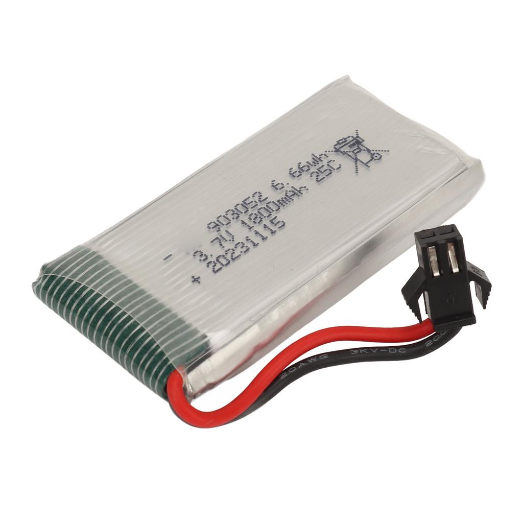 3.7V 1800mAh Battery With SM Black Plug 903052 Lipo 25C Overcharge Short Circuit Protection RC Airplane Battery For X5SW