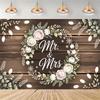 Elegant Floral Garland, Mr & Mrs Theme, Gold Background, Ribbon, Wedding Party Decoration, Backdrop, Photography Supplies2085