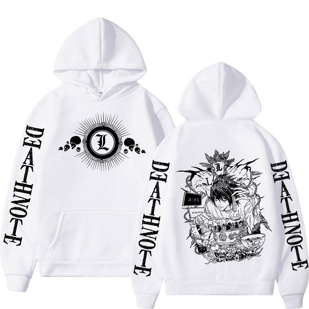 Anime Death Note Hoodies Manga Yagami Light L·Lawliet Hooded Sweatshirt Men Women Fashion Loose Long Sleeve Pullovers Streetwear
