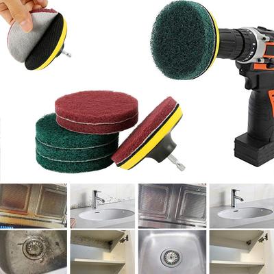 4Inch Drill Power Brush Electric Drill Brush Scrub Pads Scouring Pads Cleaning Household Cleaning Tool Floor Tub Polishing Pad