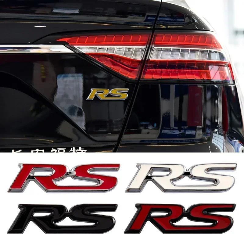 Metalowe Emblematy Logo RS 3D Naklejka na Błotnik Tylny Bagażnik Dla FIT Jazz Civic HRV Jade Emblemat na Gril Przedni Akcesoria Samochodowe