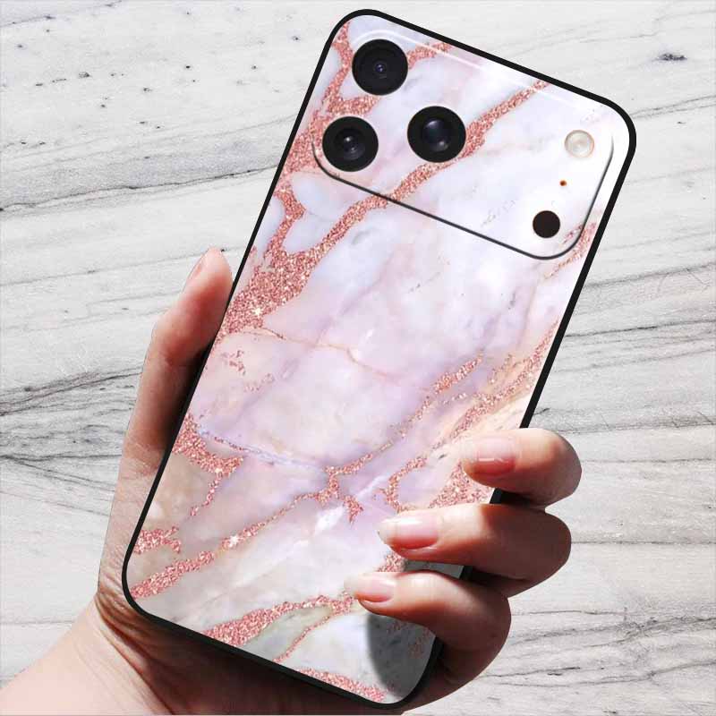 

Marble Case For iPhone 16 Pro Max Black Edge Cover For iPhone17 Air 16e iPhone16 plus Luxury Silicone Phone Cases Soft TPU Bag -iPhone 16e
