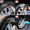 Black Wet Look Tire Shine Dressing Automotive Clear Coat Tire Dressing Spray Glossy Wet Tire Rubber Refurbishment Repair Agent