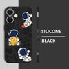 Cartoon Astronaut Pattern Phone Case For iPhone 16 15 14 13 Pro Max 12 13 Pro 16e 11 Shockproof Bumper Soft Silicone Cover Funda