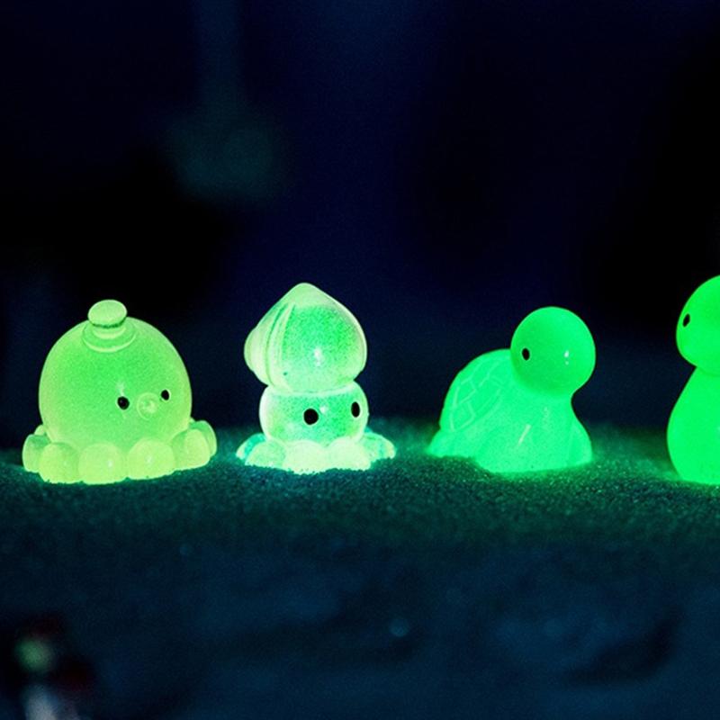 Mini Leuchtende Meerestiere Figur Delphin Krabbe Krake Meeresschildkröte Mikro Landschaft Ornament Aquarium Dekoration