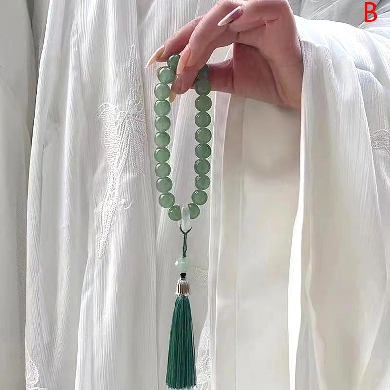 Bransoletka z frędzlem 12 mm w stylu starożytnym, ręcznie skręcane koraliki, łańcuszek z koralików, buddyjski tybetański różaniec, zawieszki, biżuteria, prezent