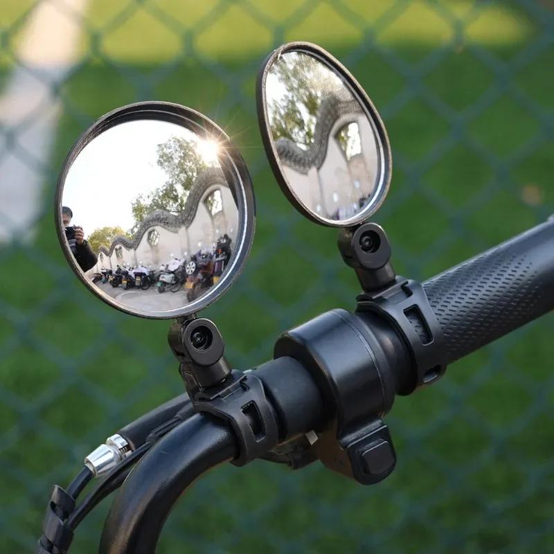 360 Degree Rotation Auxiliary Wide Angle Convex Mirror Bicycle Handlebar Mirror Universal Motorcycle Handlebar Mounts Reflectors