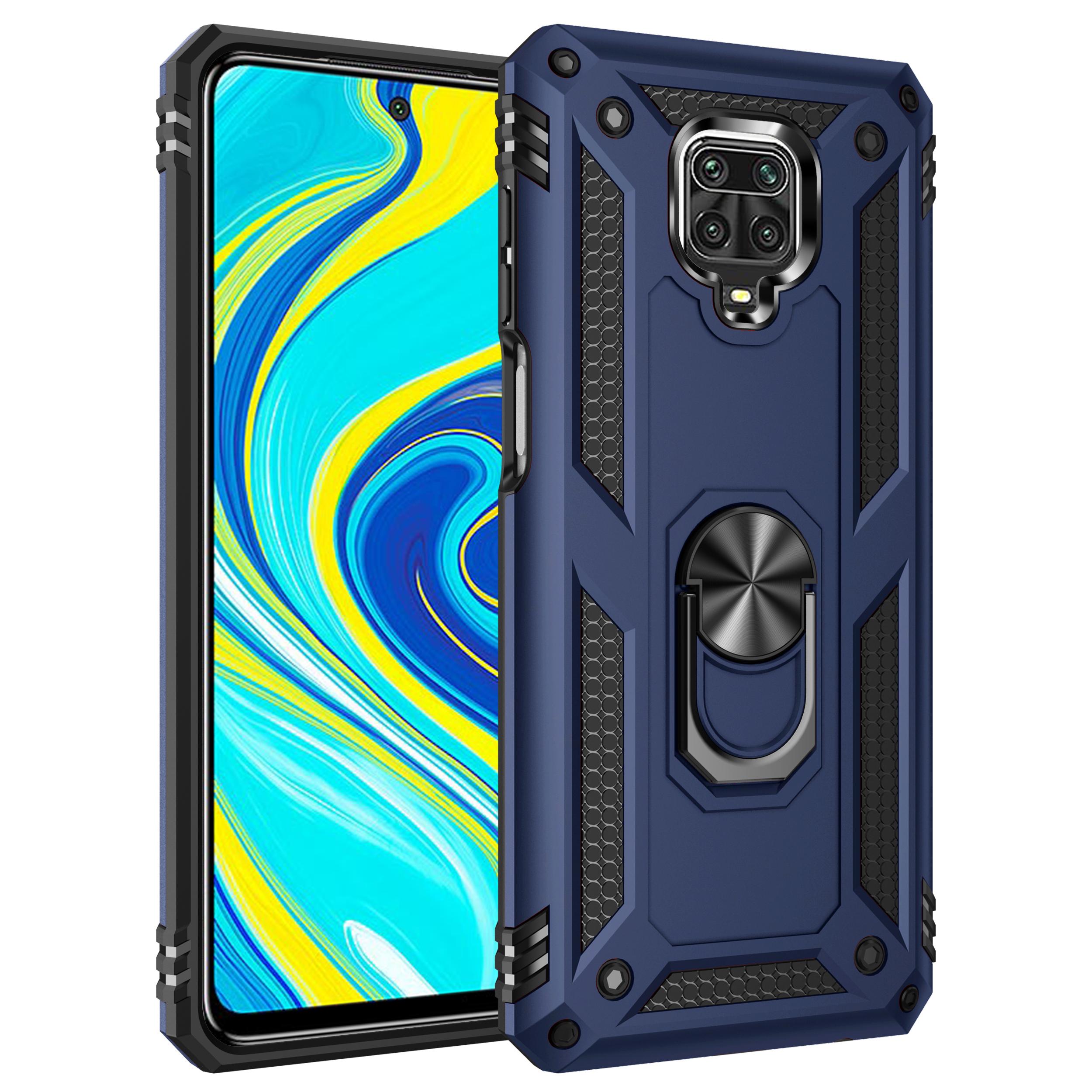 

Чехол JSFS Armor для Xiaomi Redmi Note 9 10 11 11T X3 NFC 9c 9s 8 GT Pro Max Poco X3 NFC F3 M3 9A 9T Ring Магнитный металлический чехол Redmi Note 9 Pro темно-синий