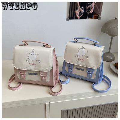 Mochila Feminina Fofa Estampada Estilo College Bolsa de Ombro Mochila para Estudante