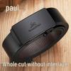 Paul Men's 2025 Genuine Leather Automatic Buckle Belt – Pure Cowhide, Stylish & Authentic for Business and Casual Wear.