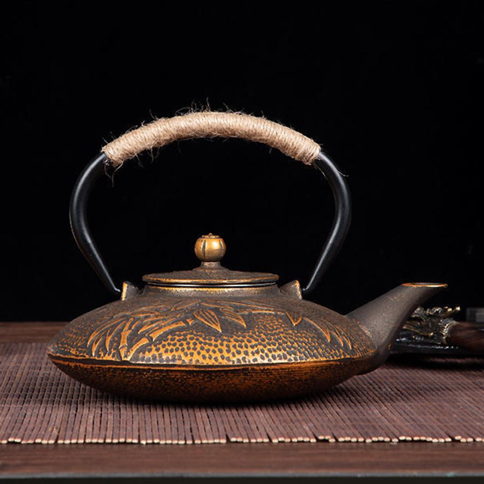 ENERGE SPRING 800ML Cast Iron Teapot Japanese-style Boiling Kettle Beauty Health Pig Iron Boiling Water Pot Retro Tea Set