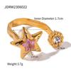 Stainless Steel Zirconia Open Ring, High-end Finger Ring, Titanium Steel Hand Accessory