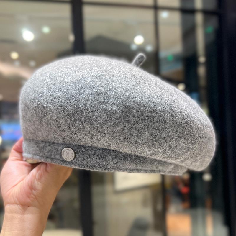 

2025 High-Quality Women s Wool Beret: Gray, Large Fit, Face-Flattering Winter Accessory Medium (56-58cm)