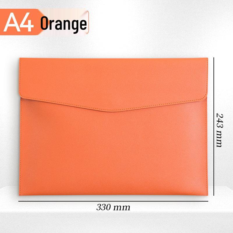 A4 Textured Leather File Bag, Custom Logo, Waterproof, Large Capacity Document Holder