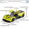 1:32 Valkyrie Vulcan Alloy Sports Car Model Toy Diecast Metal Door Opened Sound Light Pull Back Miniature Car Boy Christmas Gift