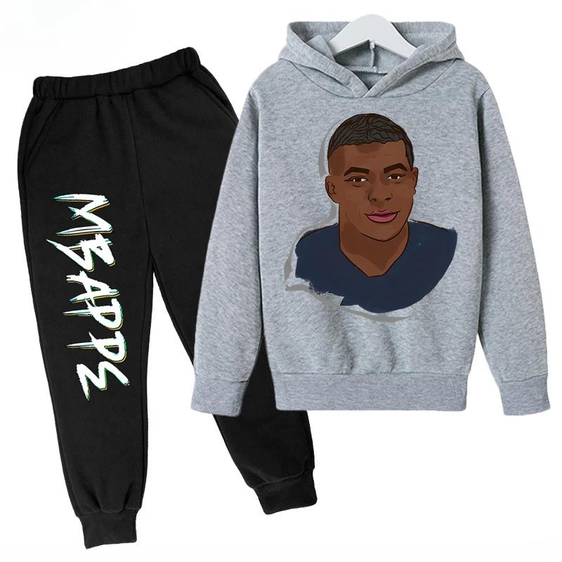 

Spring and Autumn Mbappe Printed Children s Hoodie Set Sweatshirt Pants Sportswear 2-piece Set for Boys and Girls Kids Clothes 120