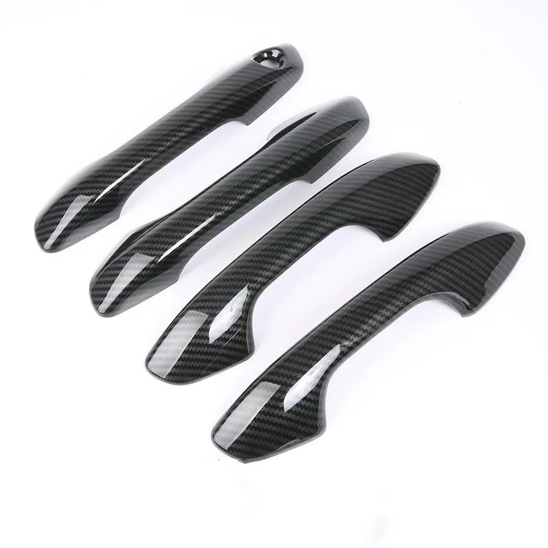 For Kia kx cross kxcross 2017 - Chrome Carbon Fiber Door Handle Cover Trim Sticker Overlays Styling Accessories