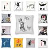 Classic Banksy Street Graffiti Pop Art Square Throw Pillow Case Home Decorative Girl With Red Balloon Cushion Cover for Sofa Car