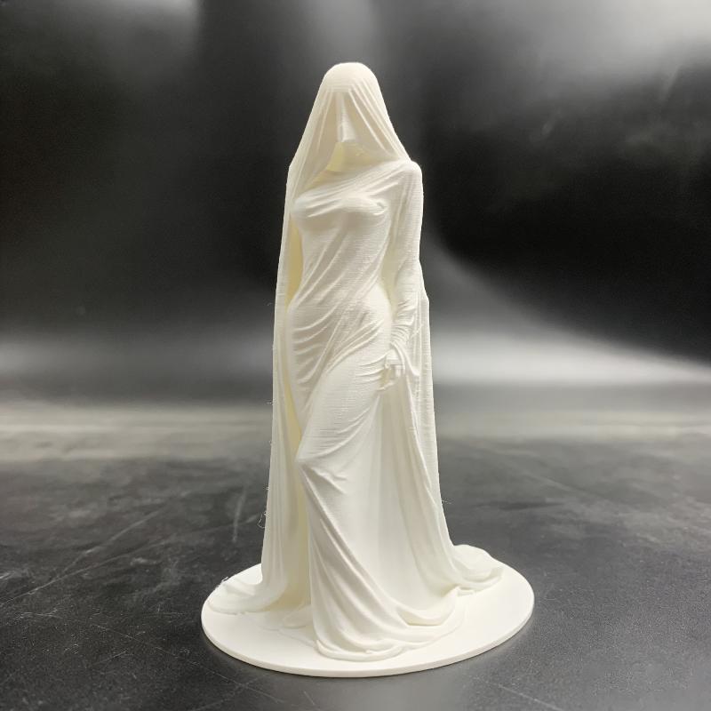 1Pcs 3D Printed White Dress Ghost Sculpture Model Ornament Funny Ghost Statue Halloween Indoor And Outdoor Decoration