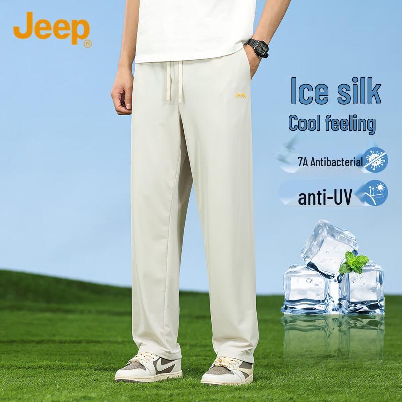 

JEEP Men s 7A Antibacterial Sun Protection Loose Straight Casual Pants L