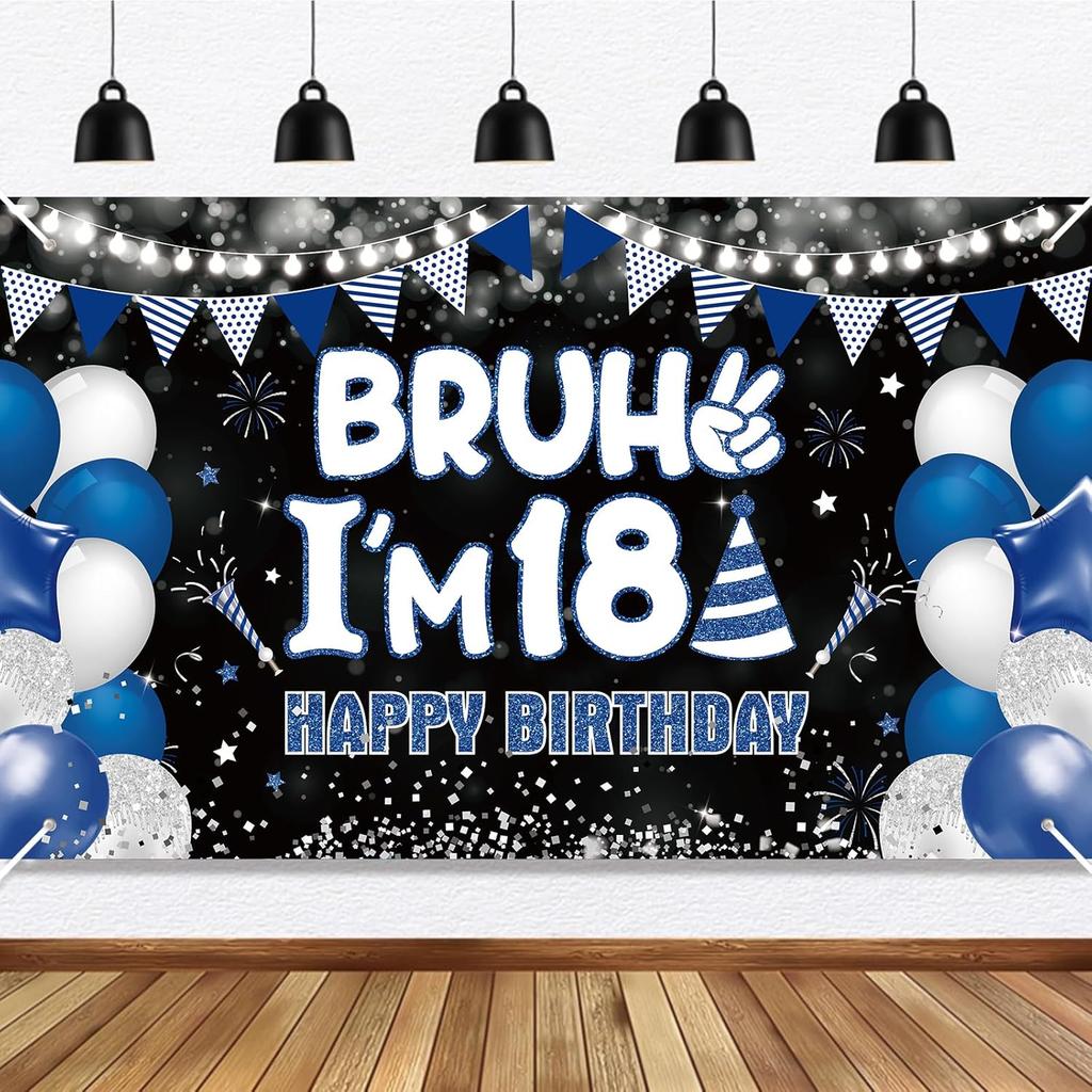 13th Birthday Party Decorations Banner for Boys Bruh I'm 13 Backdrop Funny Teenage Bday Banner Teen Boy 13th Birthday Decor 5.9x3.6ft Happy 13 Years