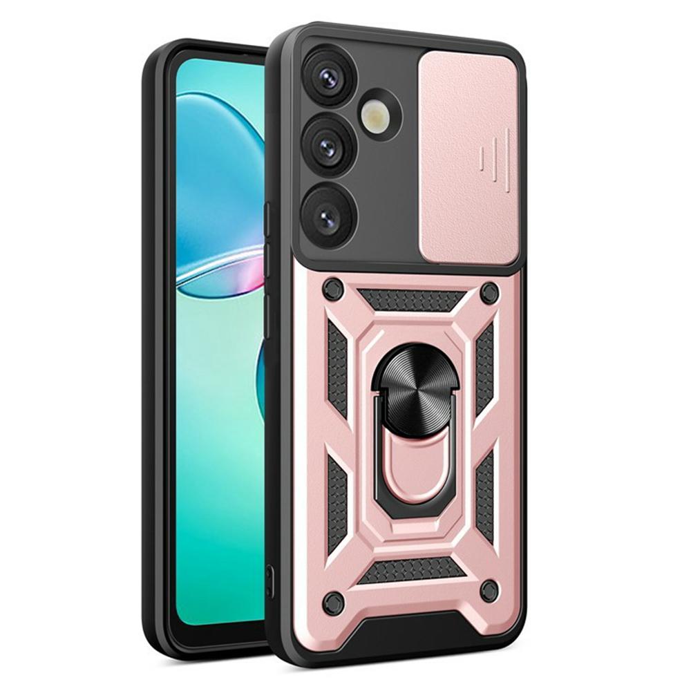 Für Samsung Galaxy S26+ Hülle mit Schiebe-Kameradeckel PC + TPU Ständer Handyhülle