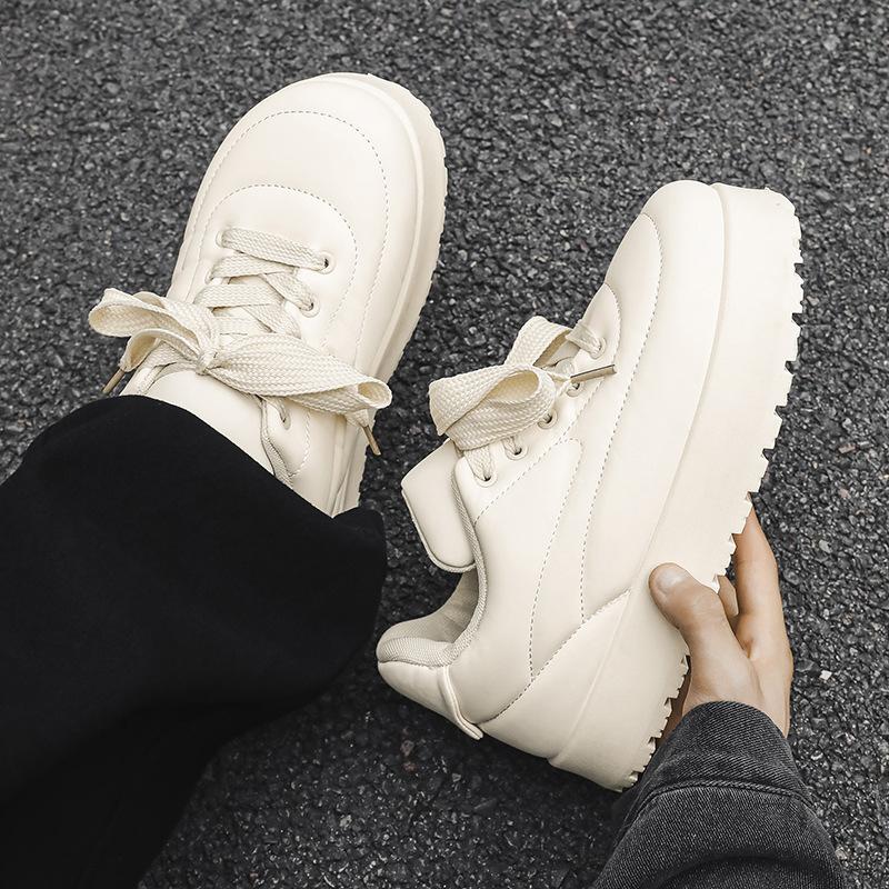 

Y09 мужская обувь мода осень и зима новая толстоподошвенная нишевая обувь-хлебцы мужские кеды удобные и универсальные повседневные большеголовые мужские туфли 39 бежевый