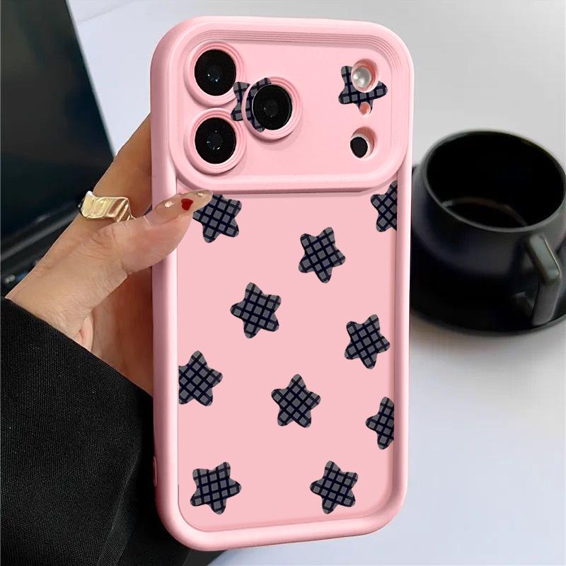 Plaid Pentagram Pattern Phone Case For iPhone 17 Air 16e 15 16 Pro Max 14 16 Plus 13 12 Pro Max 11 Soft TPU Silicone Back Cover