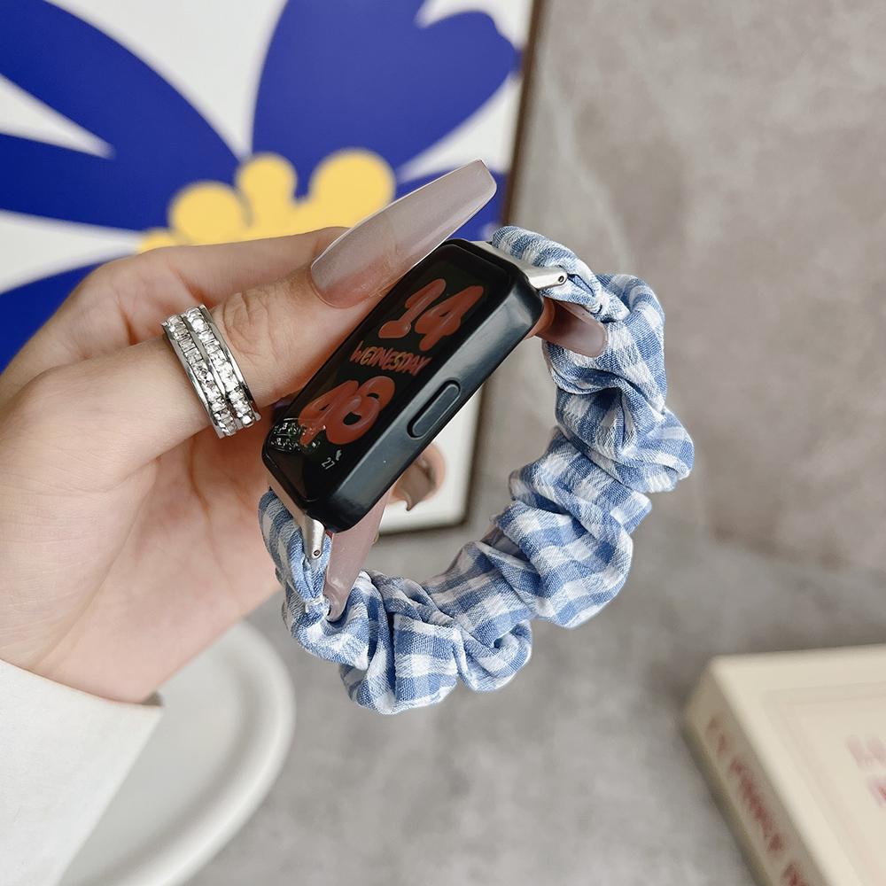 

Cloth Scrunchie Strap for Huawei Band 10/ 9/ 8 Wristband Loop Printed Elastic Watchband for Huawei Band 10 Women Bracelet Pattern 6