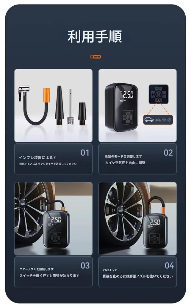 Zmart LEIBOO Wired/Wireless Car Air Compressor, 150 PSI, Portable Electric Tire Inflator Pump for Motorcycles, Bicycles, and Automobile Tire Balls