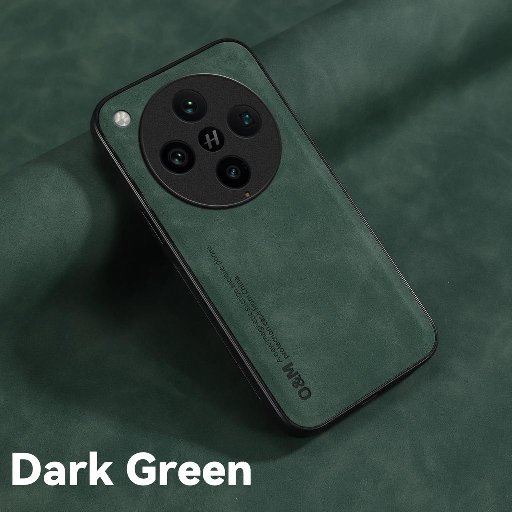 Nubuck Leather Magnetic Case for OPPO Find X8 Pro Protective Cover Shockproof Back Shell Coque Capa Fundas