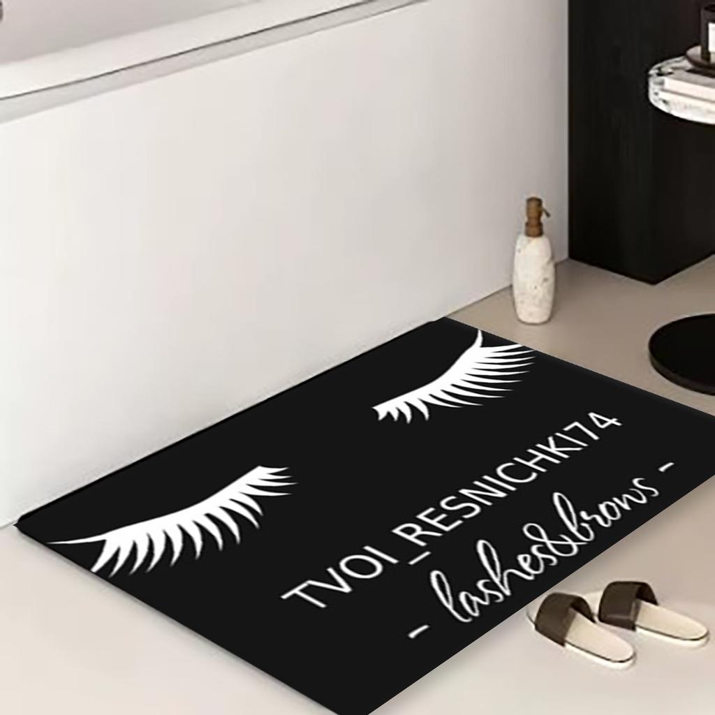 Pink Eye Print Letter Graphic Mat Modern Polyester Anti-slip Bathroom Floor Mat For Household Home Decorative Entrance Door mats