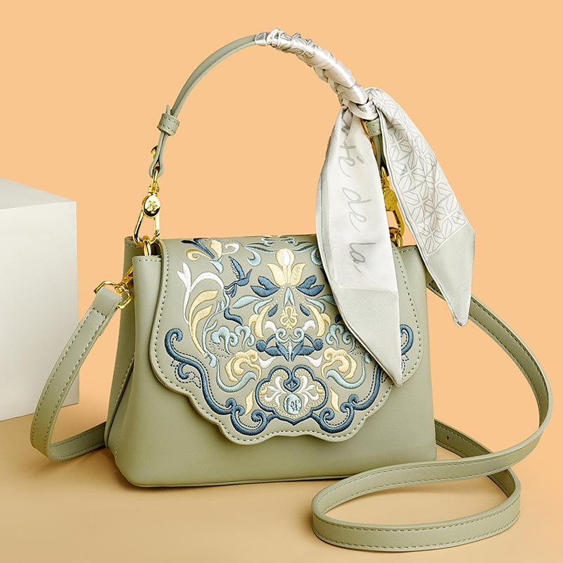 Tasche Crossbody-Tasche, Neue High-End-Damentasche, Modische Retro-Kunst, Schultertasche mit chinesischem Stil Stickerei