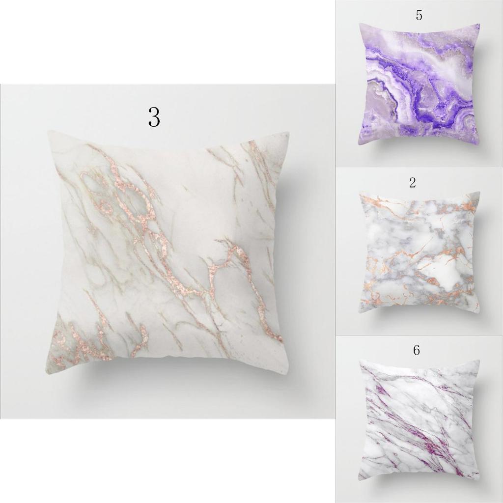 Luxurious Marble Throw Pillow Case With Colorful Rock Pattern For Home Decor 18 Inches