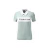 Letter Print Golf Polo Shirt Women Tops Mist-Blue A11W325402F-LB