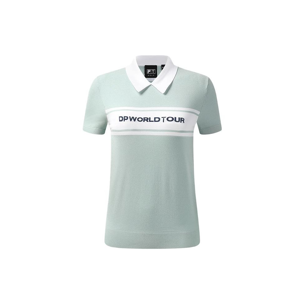 

FILA Letter Print Golf Polo Shirt Women tops Mist-Blue A11W325402F-LB